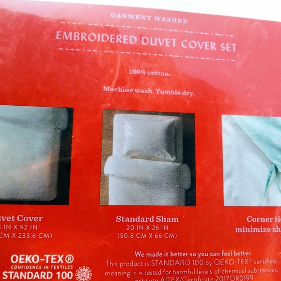 Twin XL embroidered Duvet cover set - Picture 3 of 4